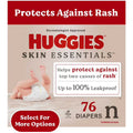 Pañales Huggies Skin Essentials Talla Recién Nacido – Suaves y Seguros para la Piel del Bebé, Paquete de 76 Unidades