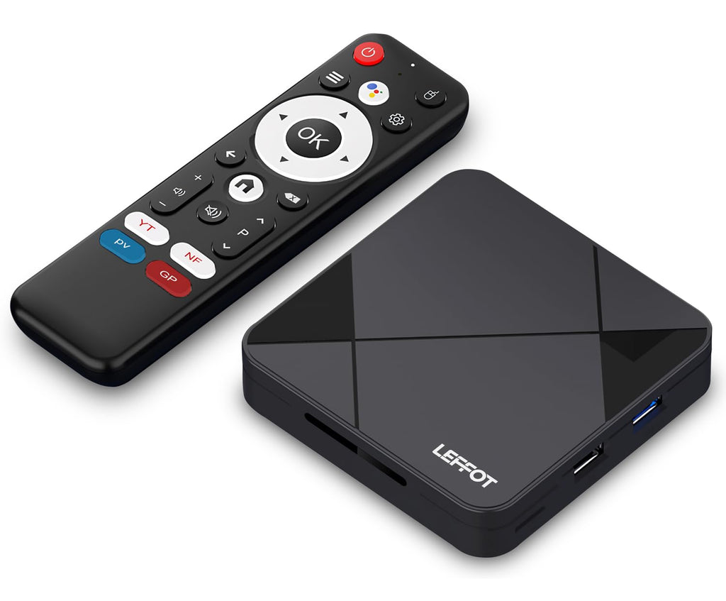 Android 14.0 TV Box 2025 | LEFFOT RK3518 4K Ultra HD | 2GB RAM 16GB ROM | WiFi 6 | BT 5.4 | USB 3.0 | HDR10