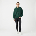Hoodie Tejido Waffle Knit Verde — Talla 2XL | Corte Oversized con Capucha