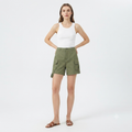 175) Short Cargo Verde Oliva de Tiro Alto | Bolsillos Laterales | Talla M
