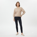 183) Suéter de Punto Suave con Mangas Globo y Botones Decorativos – Talla M