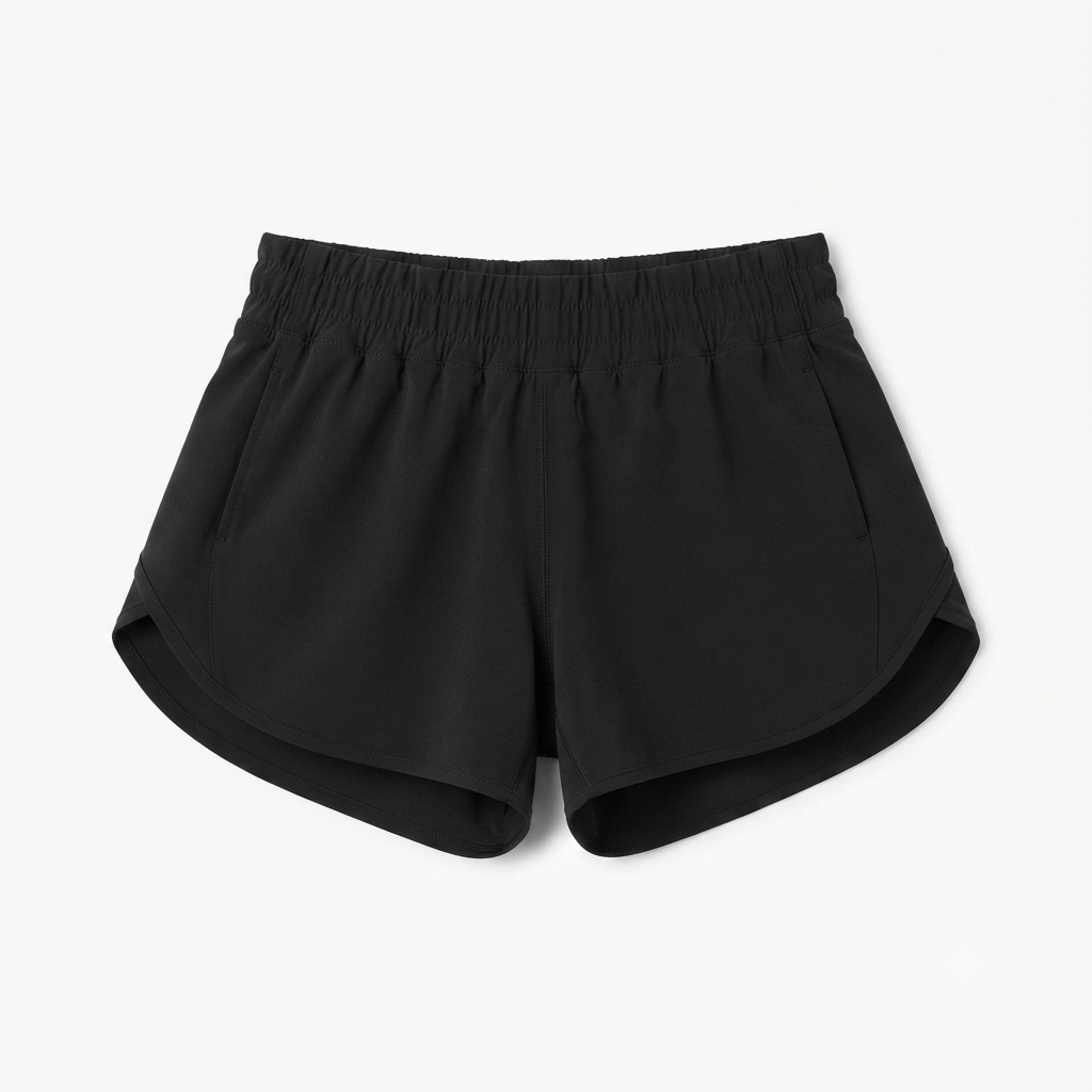 202) Shorts Deportivos Negros Running – Cintura Elástica y Corte Atlético | Talla S