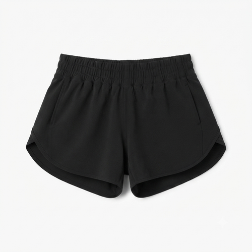 202) Shorts Deportivos Negros Running – Cintura Elástica y Corte Atlético | Talla S