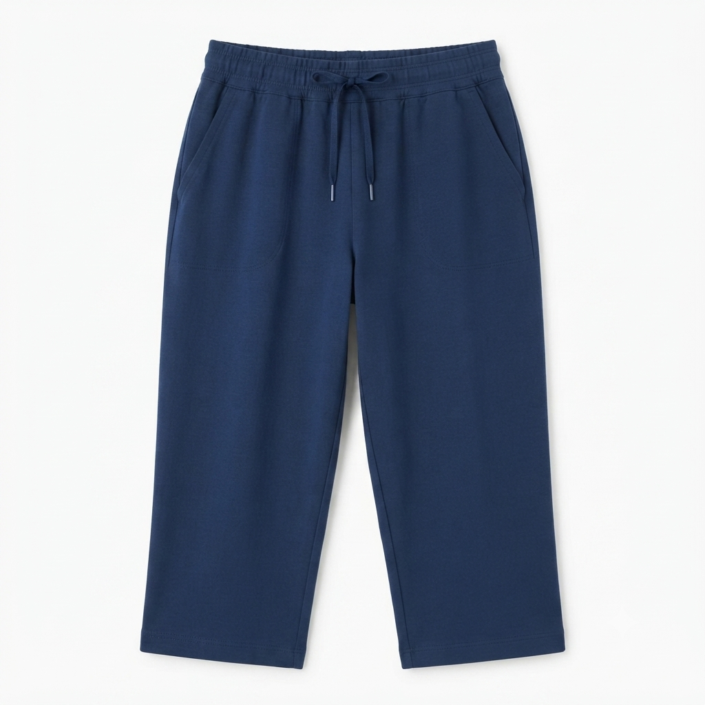 205) Pantalón Capri Azul Marino con Cordón para Mujer – Comodidad y Estilo Casual | Talla S