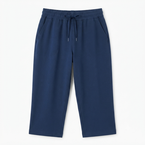 231)  Pantalón Capri Azul Marino con Cordón para Mujer – Comodidad y Estilo Casual | Talla XL