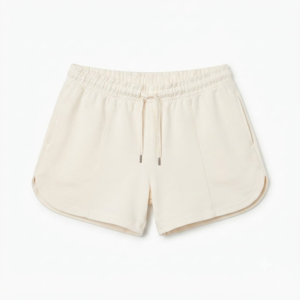 212) Short Casual de Lino Mujer – Cintura Elástica con Cordón | Color Crema | Talla XXL