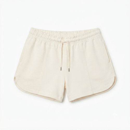 212) Short Casual de Lino Mujer – Cintura Elástica con Cordón | Color Crema | Talla XXL