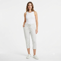 232) Pantalón Capri Deportivo Gris Jaspeado con Cordón – Talla L