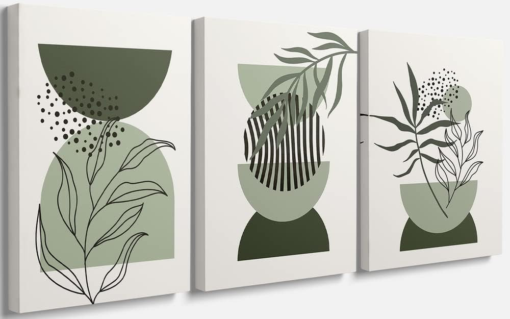 Set de 3 Cuadros Boho KBKBART — Arte Geométrico Abstracto Neutro para Dormitorio, Baño y Sala | 30x40cm