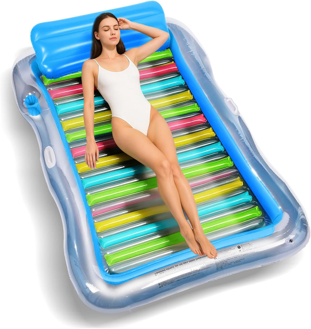 BAIAI Flotador Inflable para Piscina – Tumbona con Reposacabezas y Portavasos