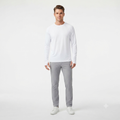 219) Camiseta Manga Larga Blanca Cuello Redondo para Hombre – Talla XL