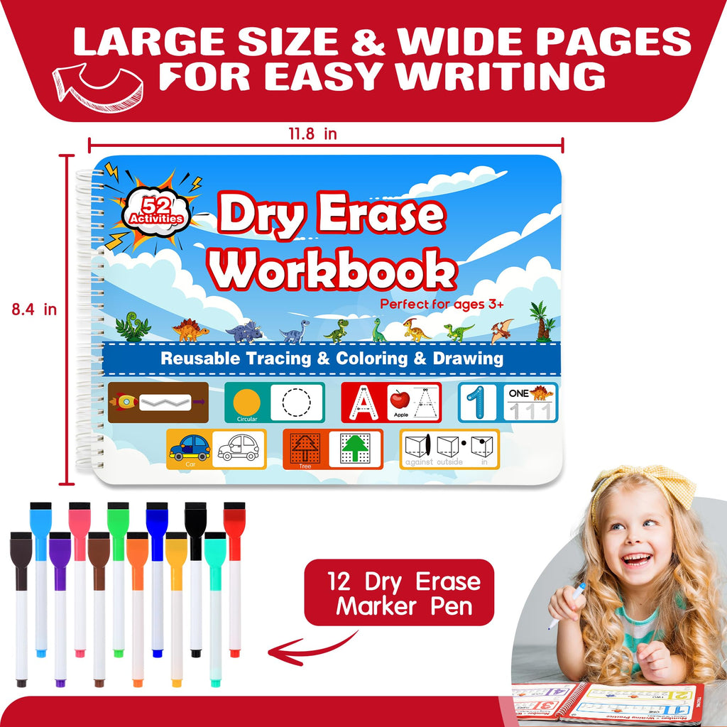 Cuaderno de Actividades Borrable Dry Erase Workbook – 52 Actividades Educativas