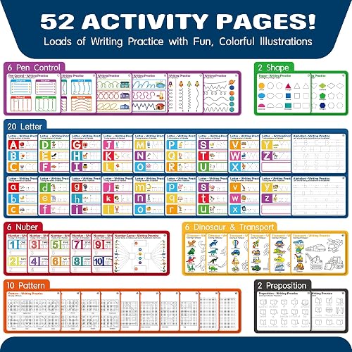 Cuaderno de Actividades Borrable Dry Erase Workbook – 52 Actividades Educativas