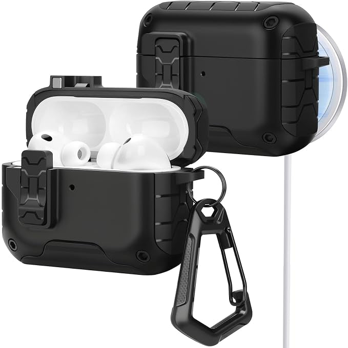 Funda HITZEE para AirPods Pro 3 (2025) – Bloqueo Magnético con Soporte para Teléfono