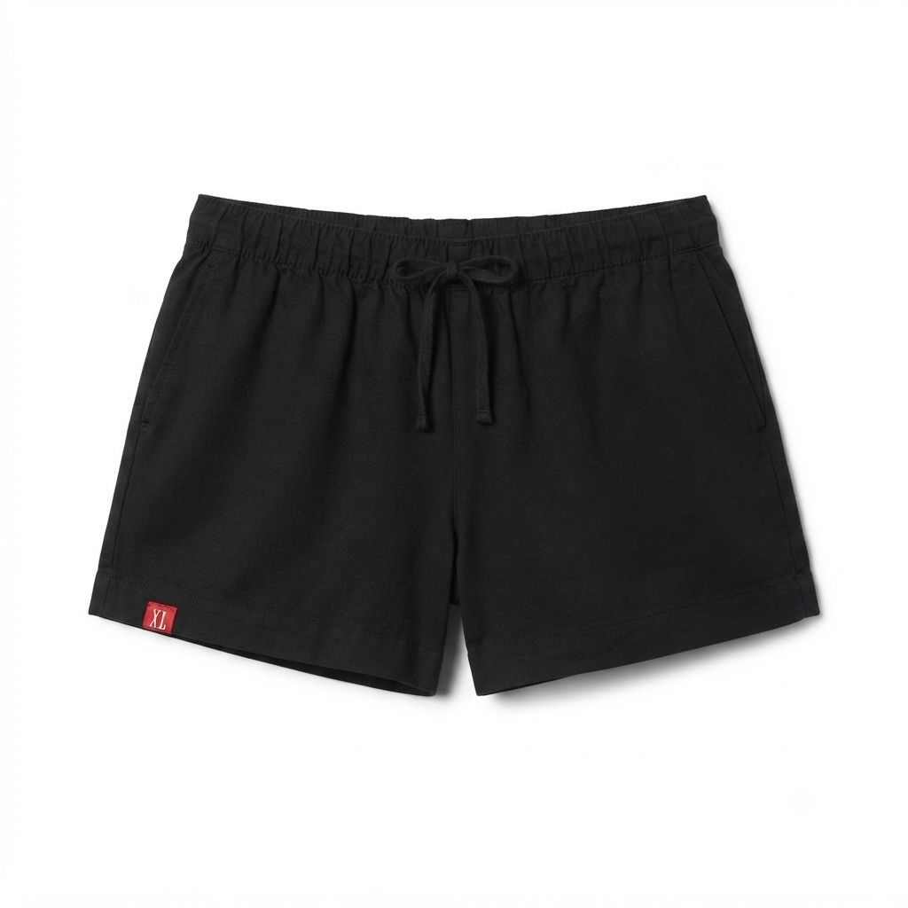 238) Shorts de Lino Negro con Cordón – Talla XL | Comodidad y Estilo Casual