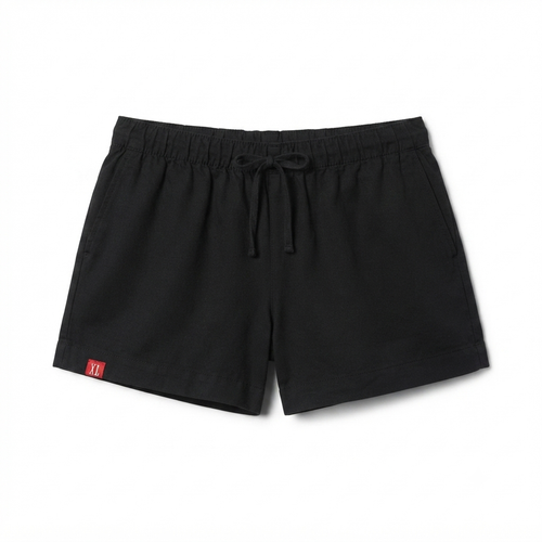 238) Shorts de Lino Negro con Cordón – Talla XL | Comodidad y Estilo Casual