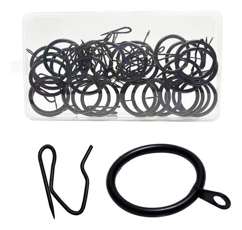 Set de 24 Ganchos para Cortina | Anillos Deslizantes para Riel o Barra de Cortínero
