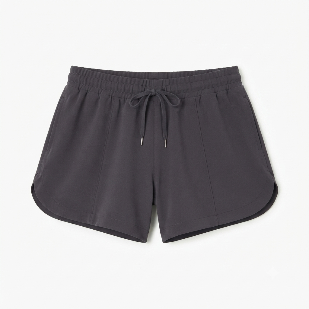 241) Shorts Deportivos de Mujer con Cordón Ajustable – Talla S | Gris Carbón
