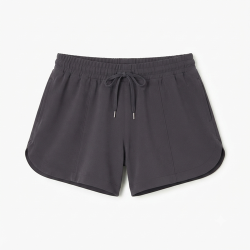 241) Shorts Deportivos de Mujer con Cordón Ajustable – Talla S | Gris Carbón