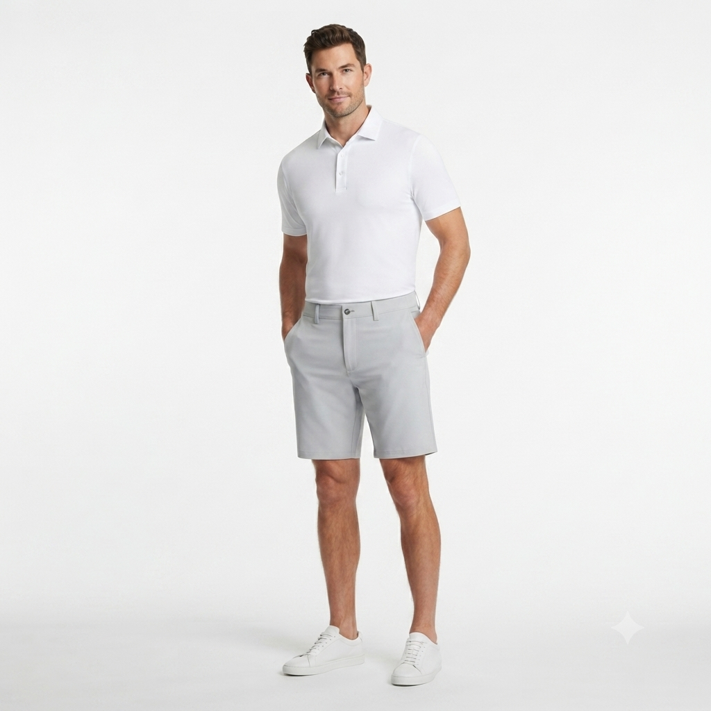 243) Shorts Chino de Golf Callaway para Hombre con Cierre de Botón – Talla 26 | Gris Perla