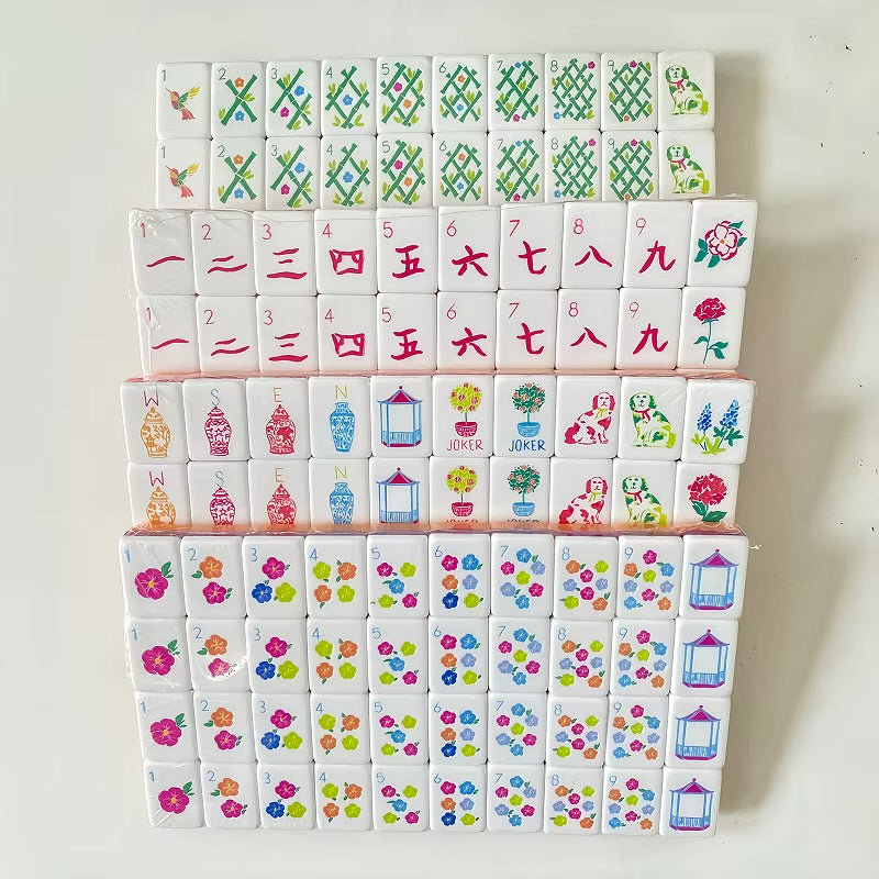 Juego de Mahjong Americano Color Naranja | Set Completo para Jugar en Casa