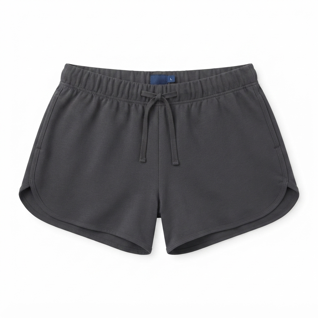 245) Shorts Deportivos Mujer Gris Oscuro – Cintura Elástica con Cordón | Talla L