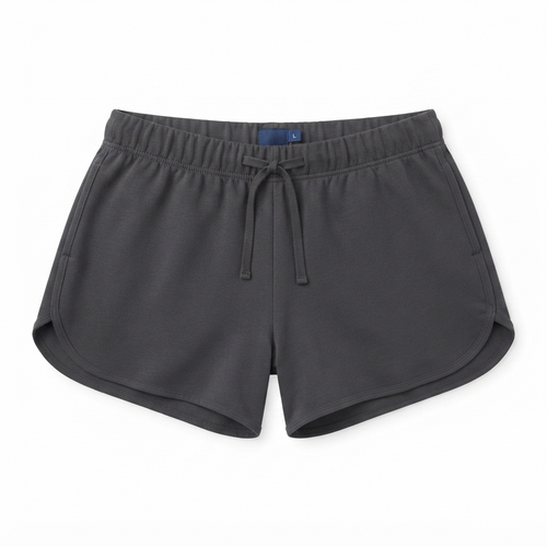 245) Shorts Deportivos Mujer Gris Oscuro – Cintura Elástica con Cordón | Talla L