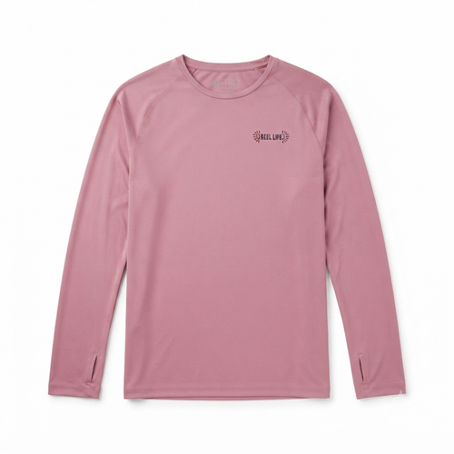 249) Camiseta Manga Larga Reel Life para Mujer – Protección Solar UPF, Diseño Boho Teal | Talla XXL