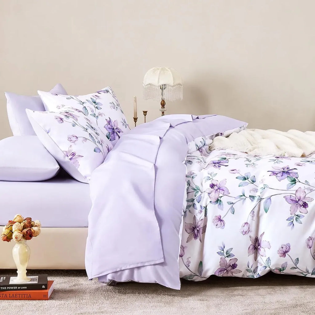 Wake In Cloud - Juego de Funda de Edredón Floral | Estilo Rústico | Ropa de Cama