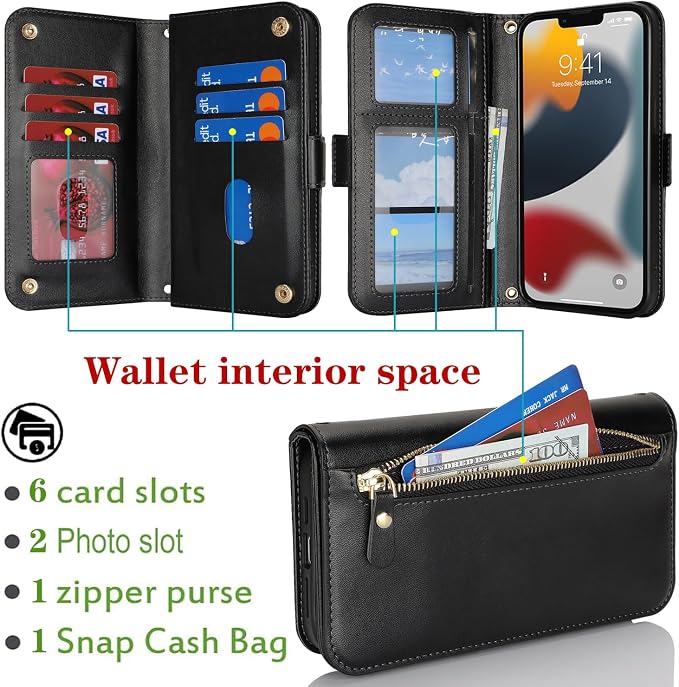 Funda Tipo Portafolio con Tarjetero para iPhone 15 Plus