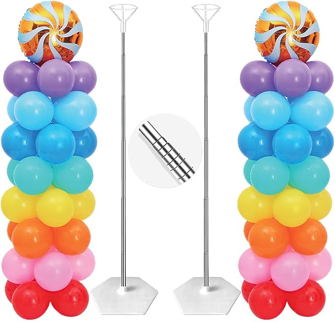 Juego de 2 Soportes para Globos de Metal Ajustable 7 Pies - Columna Decorativa