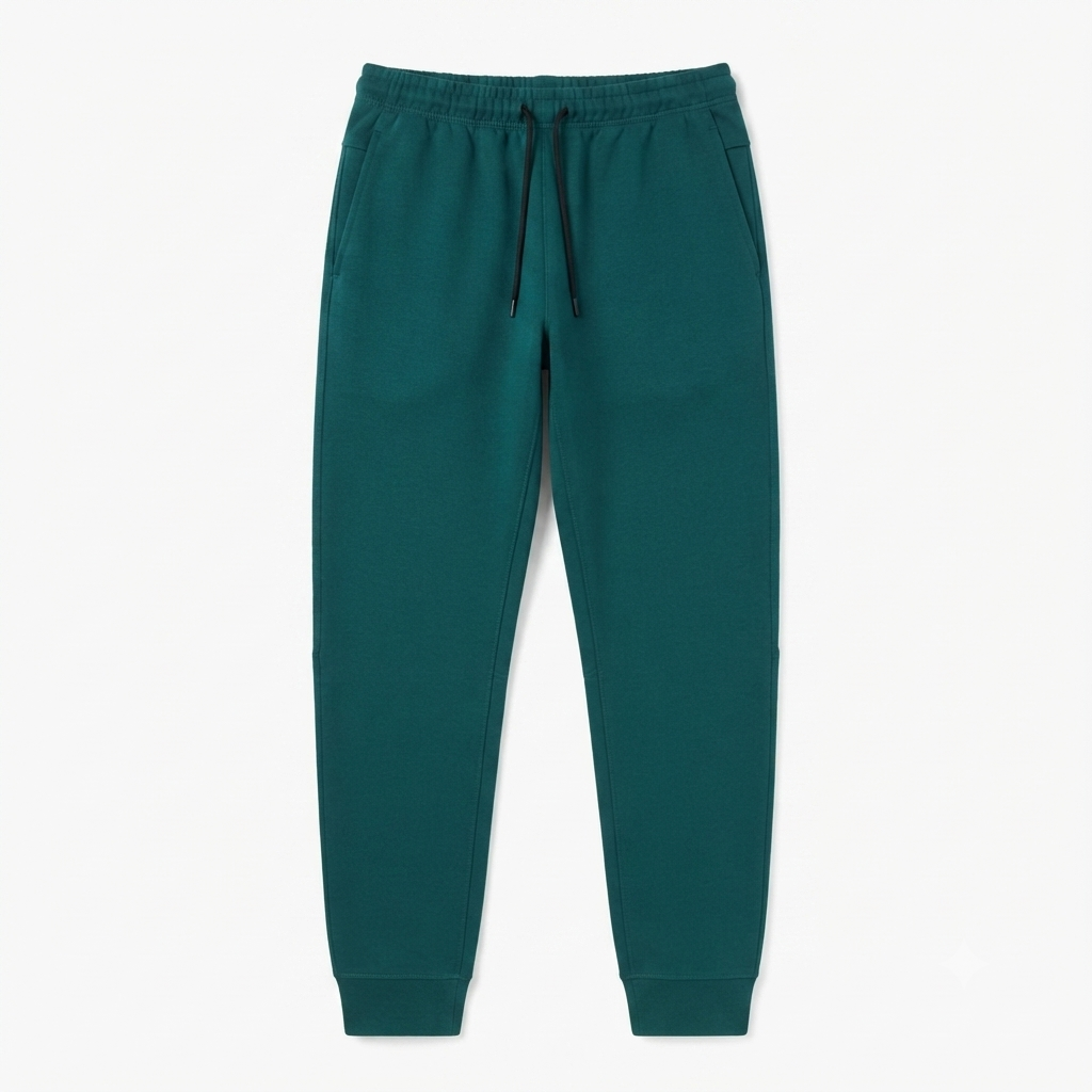 253) Jogger de Felpa Verde Teal – Comodidad Premium para Hombre, Talla L
