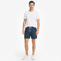259) Pantaloneta de Baño para Hombre – Estampado Náutico Veleros | Azul Marino | Talla XXL