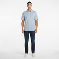 271) Polo Masculino Estampado Geométrico Azul Cielo – Talla XXL | Estilo Smart Casual