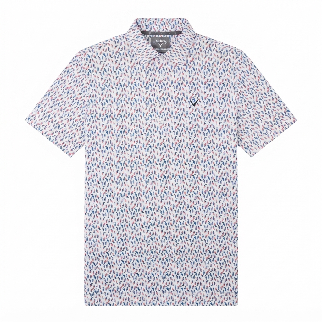 274) Polo Callaway Estampado de Plumas – Talla L
