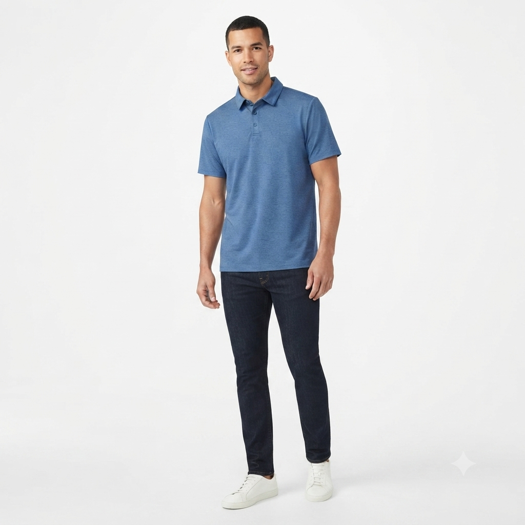 278) Polo Manga Corta para Hombre – Tejido Suave y Transpirable | Talla XL | Azul Acero