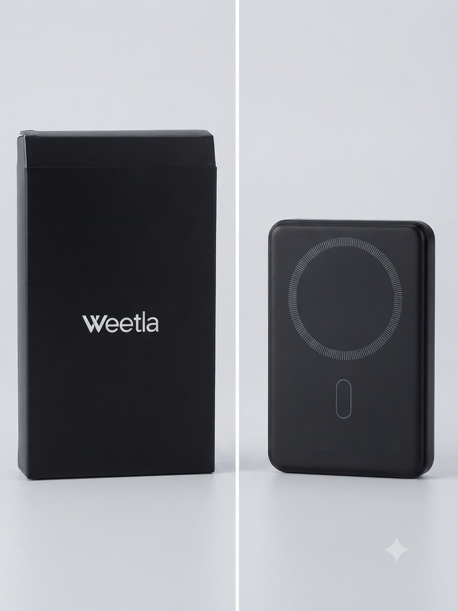 Weetla Batería Externa Magnética Inalámbrica 5000mAh – Compatible con MagSafe