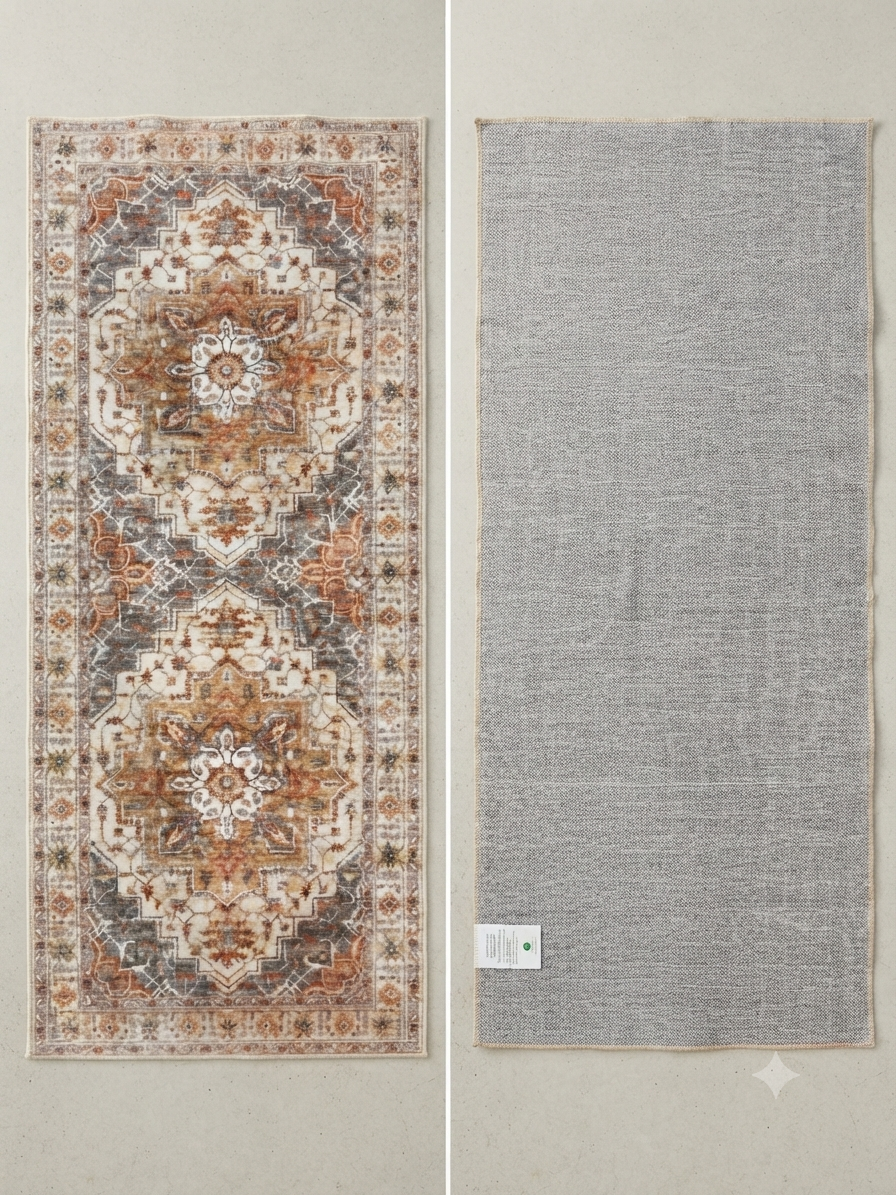 Alfombra Estilo Vintage – Diseño Clásico con Reverso Antideslizante