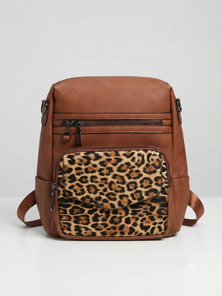Mochila Casual con Animal Print – Estilo Versátil para el Día a Día