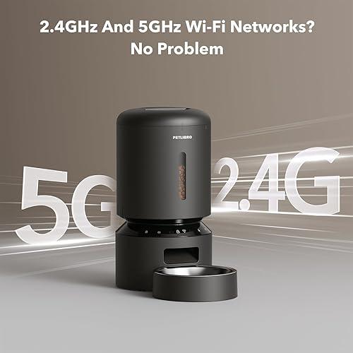 PETLIBRO Comedero Automático WiFi 5G para Gatos y Perros – Presenta Uso, No Afecta su Funcionamiento – 5L, Sensor de Comida Baja, Hasta 10 Comidas al Día, Negro
