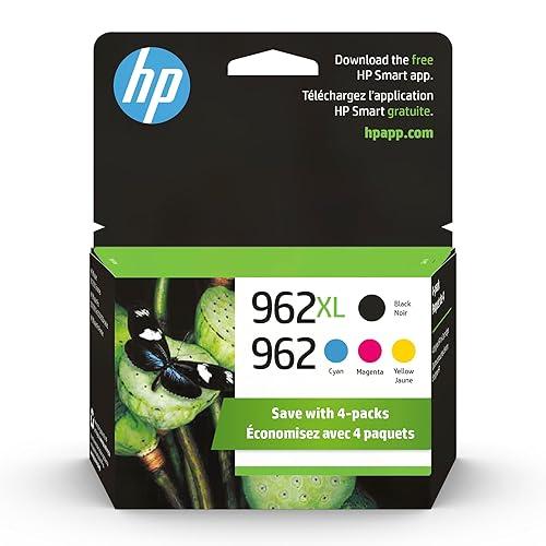 HP Original 962 Cyan, Magenta, Amarillo + 962XL Negro | Pack 4 Cartuchos | OfficeJet 9010 / Pro 9020 | 3JB34AN