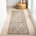 Nuloom Hillstone Alfombra Pasillera Vintage con Medallón 2'8" x 8' | Elinda Beige Oscuro