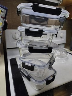 Contenedores de Vidrio para Alimentos (Glass Food Storage Containers) – Herméticos, Aptos para Microondas, Horno y Lavavajillas
