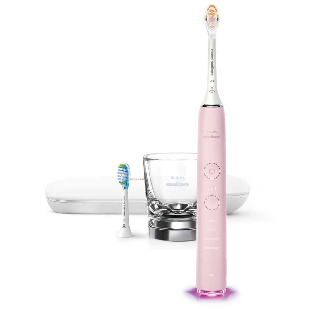 Philips Sonicare Diamondclean Smart 9300 Cepillo de Dientes Eléctrico, Cepillo Sónico con App, Sensor de Presión, Detección de Cabezal de Cepillo, 4 Modos de Cepillado y 3 Niveles de Intensidad, Rosa, Modelo HX9903/25