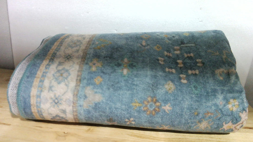 Alfombra Hazo Haus Blue Boho | Lavable y Antideslizante