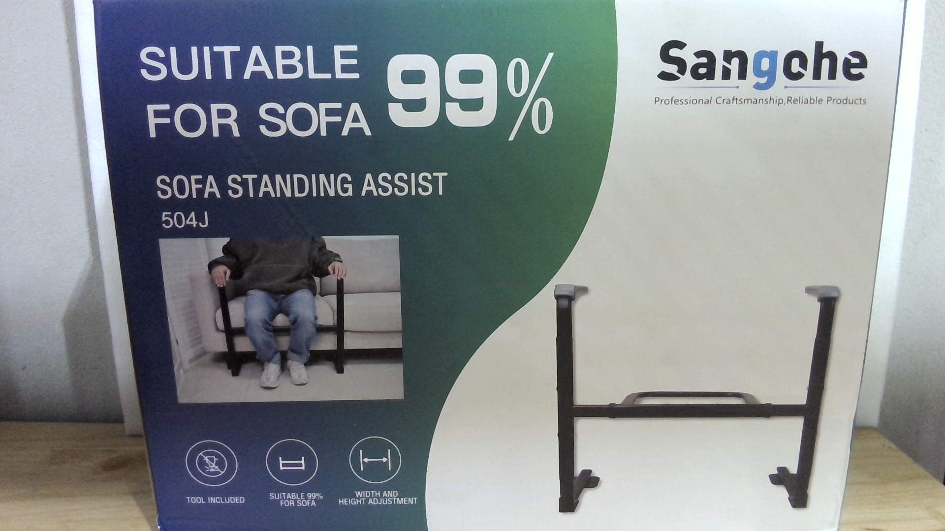 Sangohe - Riel de apoyo de pie para sofá, barra de agarre para personas mayores, asistencia de pie para silla, asa de asistencia para pacientes, ancianos, personas mayores y discapacitados