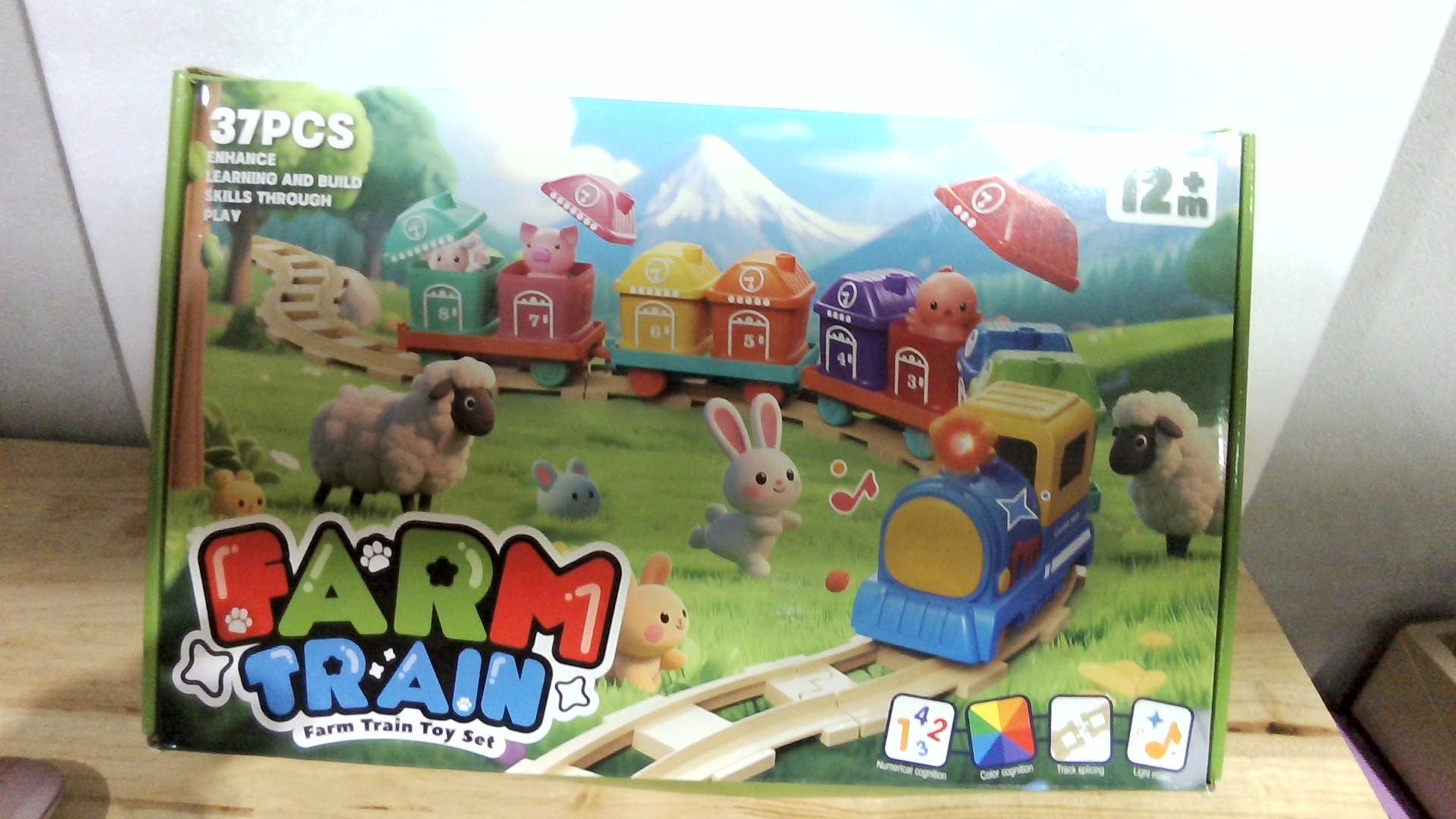 Juego de tren para niños pequeños de 2 a 4 años, juguetes para niños de 1, 2 y 3 años, juego de tren eléctrico Montessori para aprender a combinar y clasificar, juguete de aprendizaje, regalo de cumpleaños para niño y niña