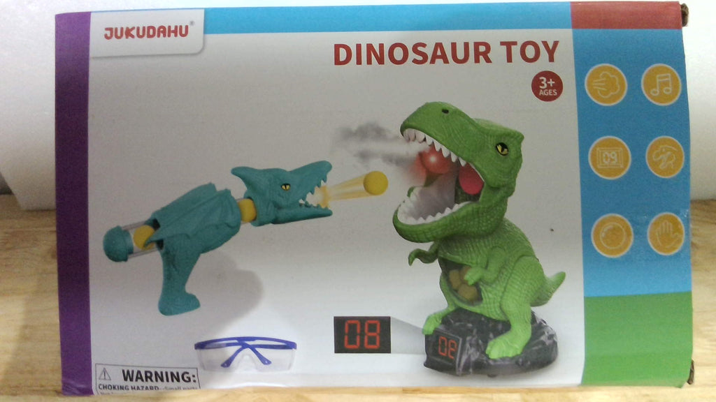 Jukudahu - Juguetes de disparo de dinosaurios para niños, juguetes para niños de 3, 4, 5, 6, 7, 8 años - Juego de disparos móvil con marcador, luz y sonido, 12 bolas de espuma, juguetes para niños