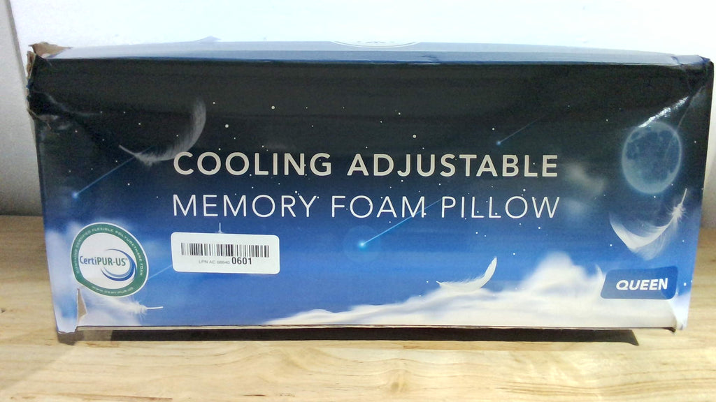 KUCEY - Almohada refrescante para dormir lateral para dolor de cuello y hombros, almohadas de espuma viscoelástica triturada de lujo curvadas para dormir, juego de 1 - Ajustable tamaño Queen - Funda
