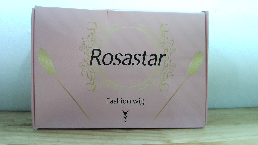 Peluca Corta Rizada Rosa Star – Rubio con Degradado Marrón, Flequillo y Fibra Resistente al Calor